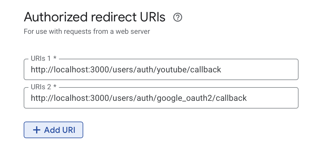 Google and YouTube OAuth Callbacks