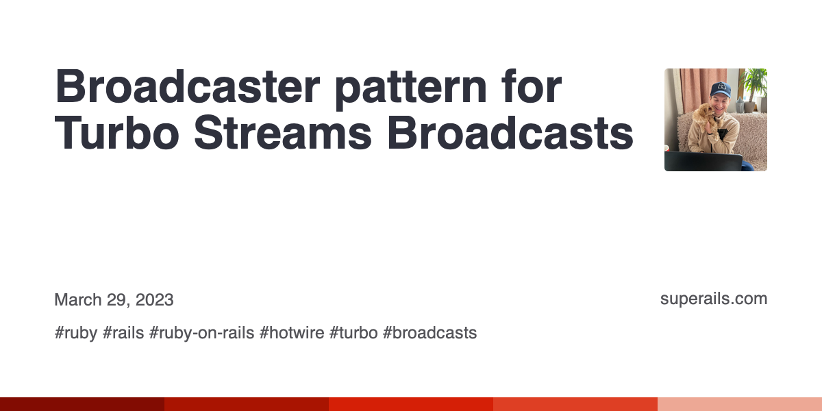 Broadcaster pattern for Turbo Streams Broadcasts | SupeRails Blog